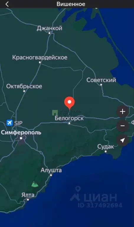 Участок в Крым, Белогорский район, с. Вишенное ул. Валентины Хребтовой ... - Фото 1