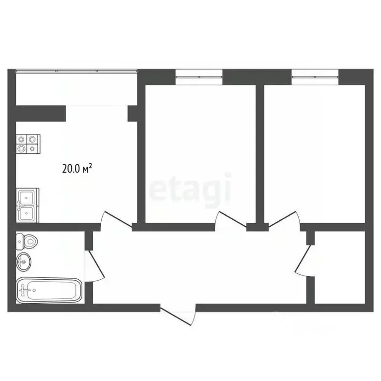 2-к кв. Ростовская область, Ростов-на-Дону Магнитогорская ул., 1а/25 ... - Фото 2