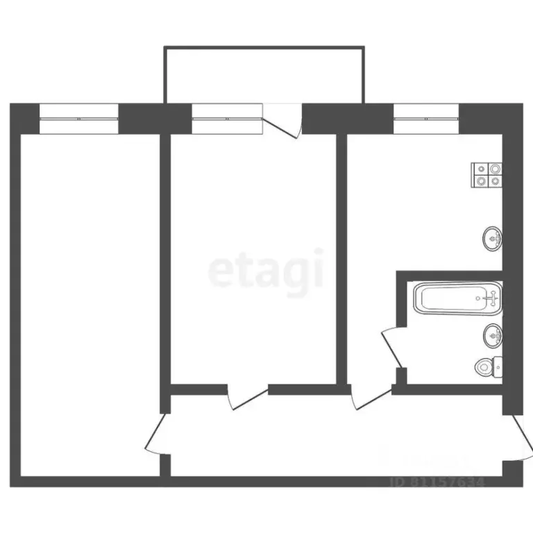 2-к кв. Иркутская область, Ангарск 6А мкр, 1 (51.5 м) - Фото 1