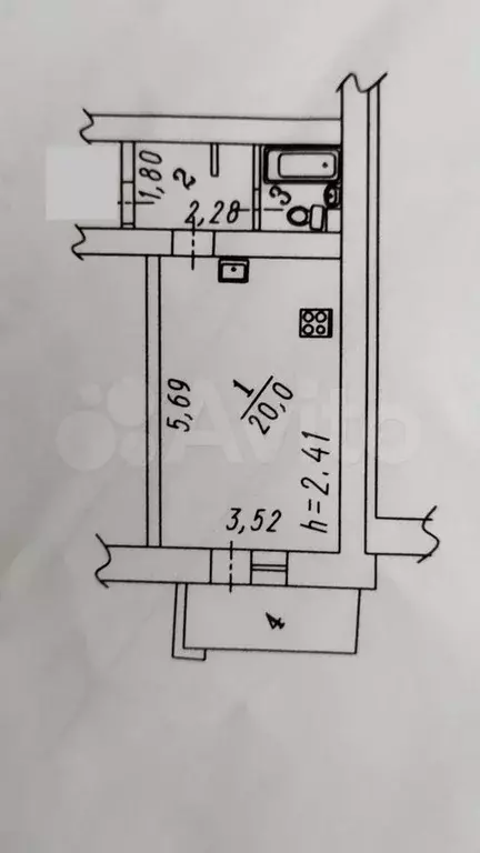 Квартира-студия, 26,9 м, 3/9 эт. - Фото 0