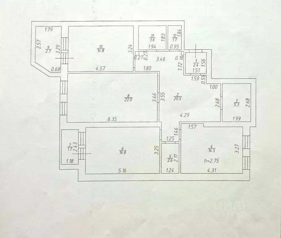 3-к кв. Татарстан, Казань ул. Гарифа Ахунова, 10 (104.2 м) - Фото 0