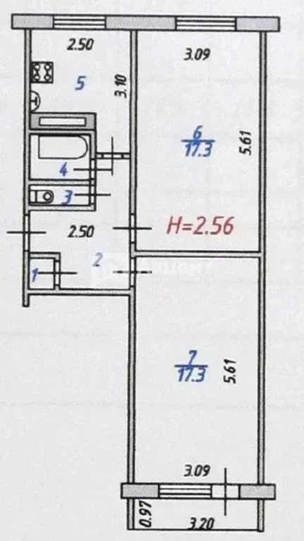 2-к кв. Ивановская область, Иваново ул. Демьяна Бедного, 79 (49.9 м) - Фото 0