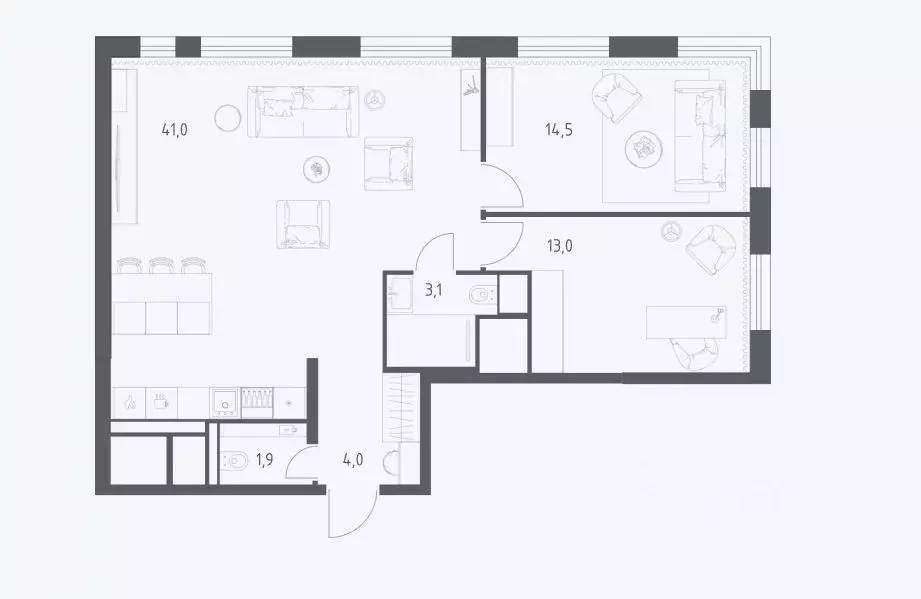 2-к кв. Московская область, Красногорск ул. Липовой Рощи, 1к1 (77.0 м) - Фото 2