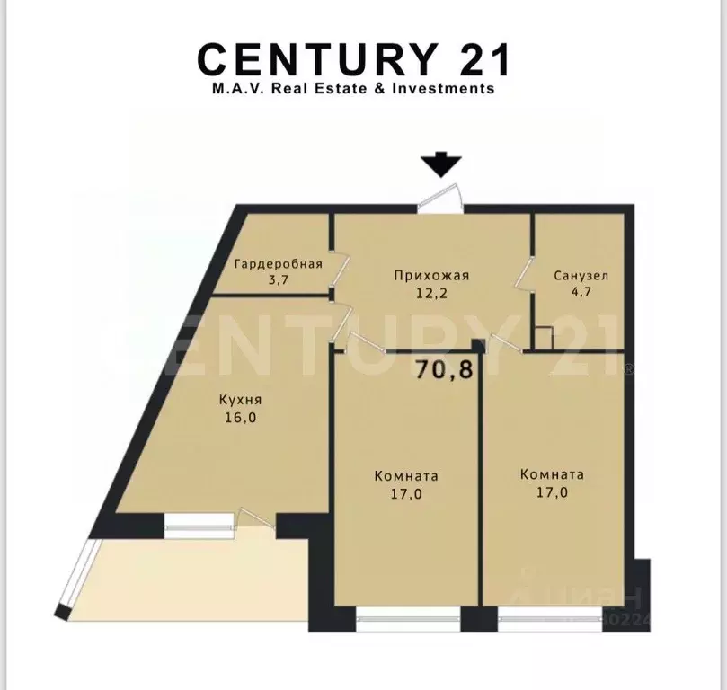 2-к кв. Ленинградская область, Всеволожский район, д. Юкки ул. ... - Фото 2