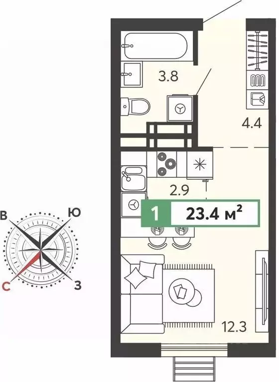 Студия Пензенская область, Пензенский район, Засечный сельсовет, с. ... - Фото 1