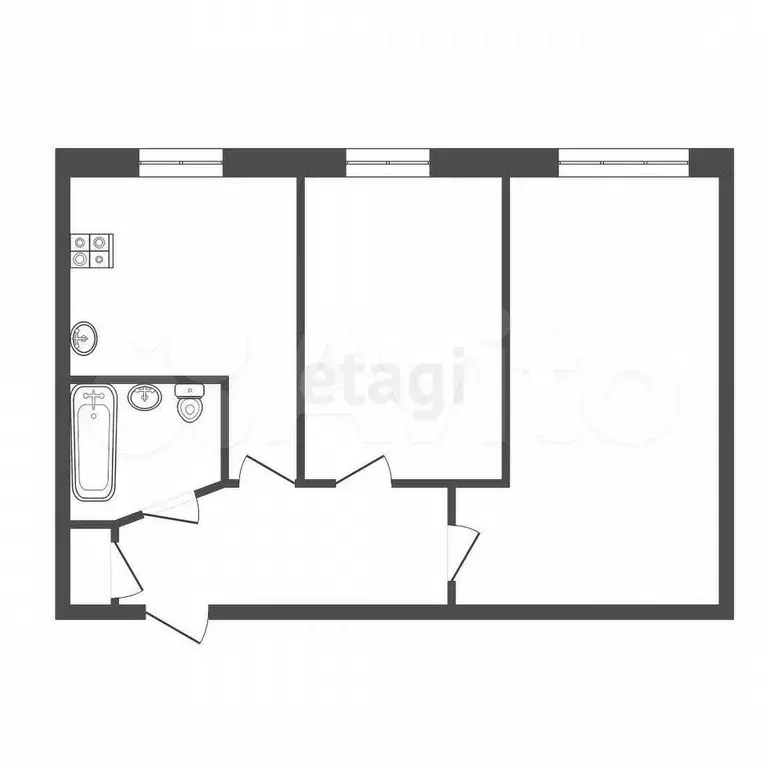 2-к. квартира, 42 м, 1/9 эт. - Фото 0