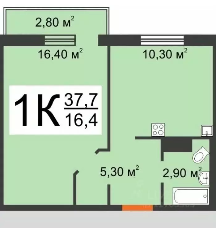 1-к кв. Нижегородская область, Нижний Новгород просп. ... - Фото 2