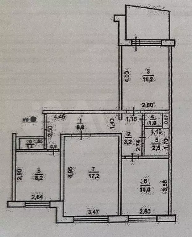 3-к. квартира, 61,4 м, 8/9 эт. - Фото 0