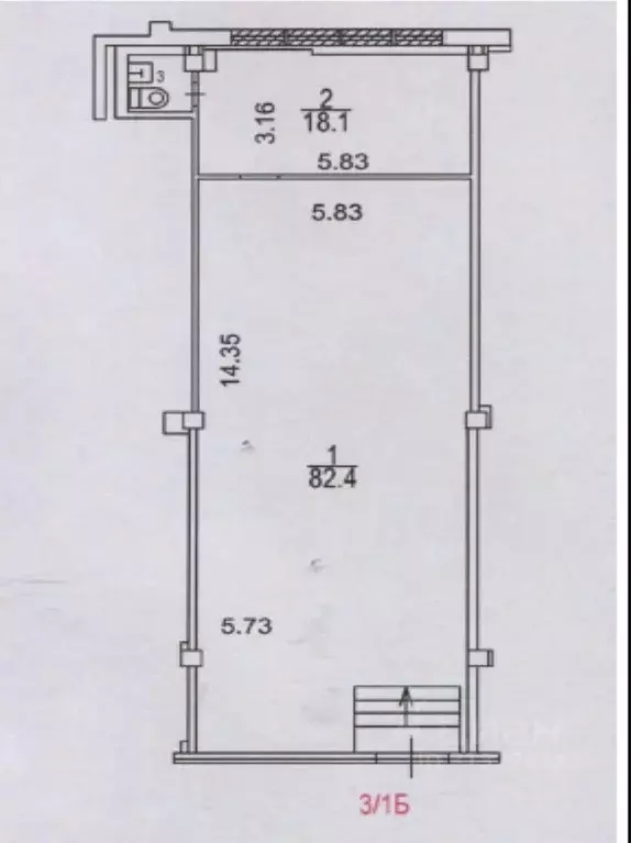 Помещение свободного назначения в Москва Новослободская ул., 46 (102 ... - Фото 1