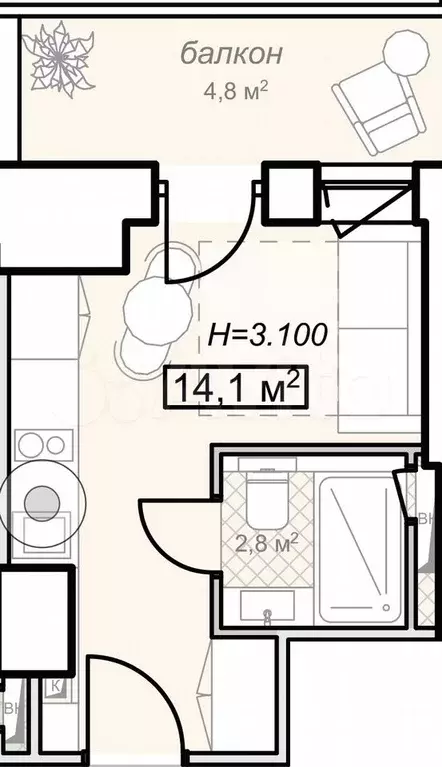 Продаю псн/офис, 18.9 м - Фото 0