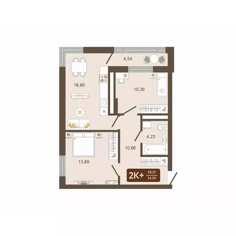 2-к кв. Кемеровская область, Новокузнецк Макеевская ул. (58.01 м) - Фото 2