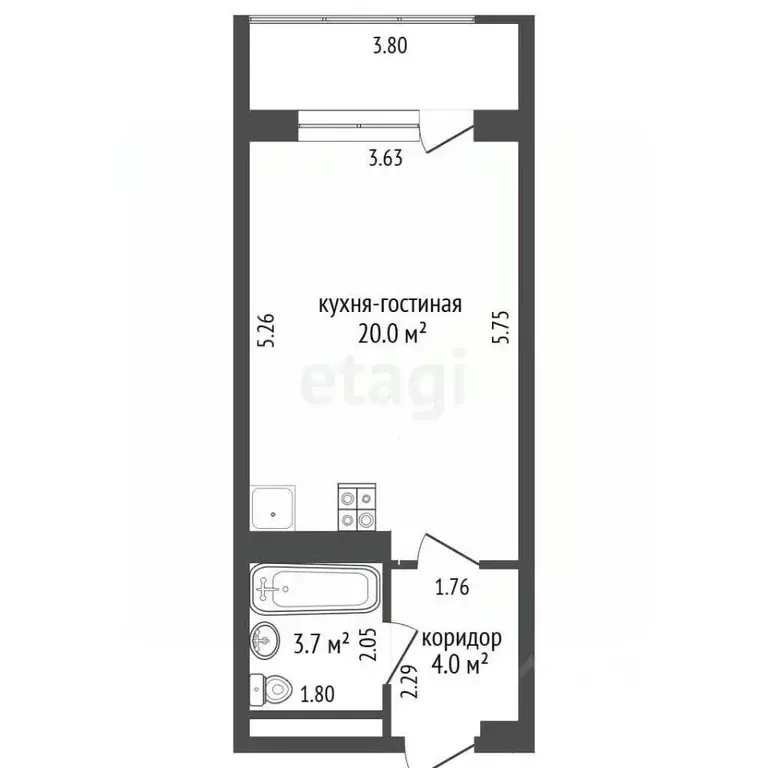 Студия Свердловская область, Екатеринбург ул. Студенческая, 80 (27.7 ... - Фото 1