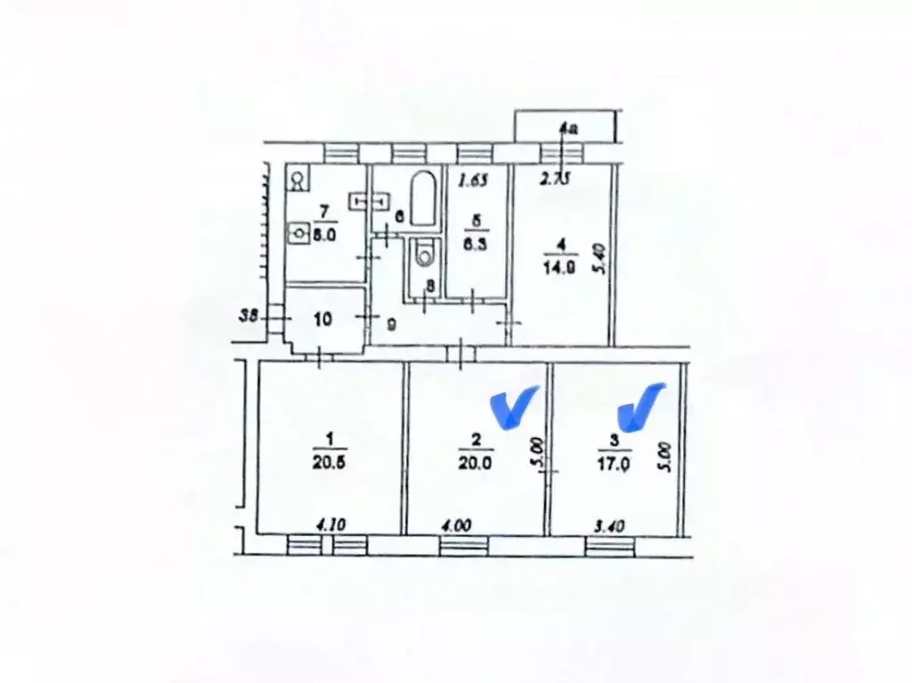 5-к кв. Москва Ленинградское ш., 94К1 (90.0 м) - Фото 2