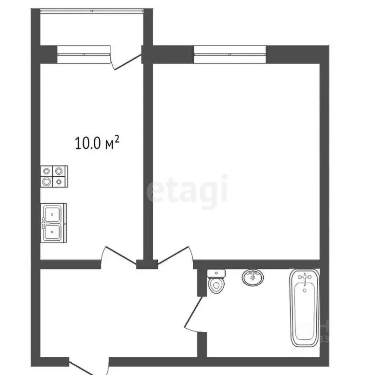 1-к кв. Свердловская область, Талица ул. Просторная, 11 (33.5 м) - Фото 2