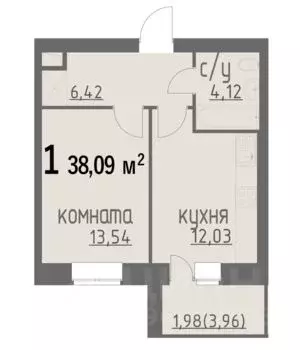 1-к кв. Владимирская область, Муром Муромская ул., 25А (38.15 м) - Фото 0