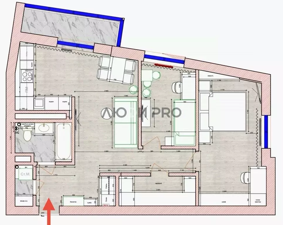 3-к кв. Башкортостан, Уфа ул. Минигали Губайдуллина, 10 (70.5 м) - Фото 2