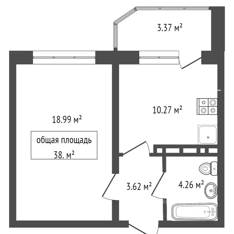 1-к кв. Новосибирская область, Новосибирск ул. Станиславского, 16/1 ... - Фото 2