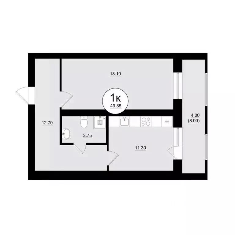 1-к кв. Самарская область, Самара Культура жилой комплекс (50.14 м) - Фото 1