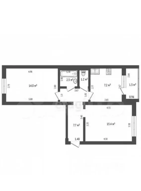 2-к кв. Башкортостан, Стерлитамак ул. Николаева, 2А (48.0 м) - Фото 2