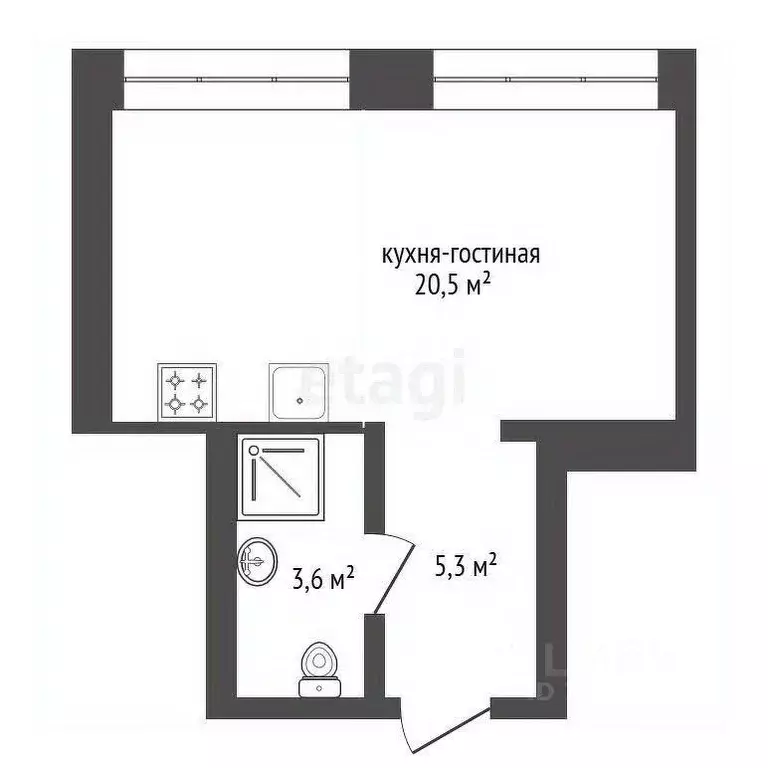 Студия Башкортостан, Уфа Зеленая Роща жилрайон, Урбаника жилой ... - Фото 2