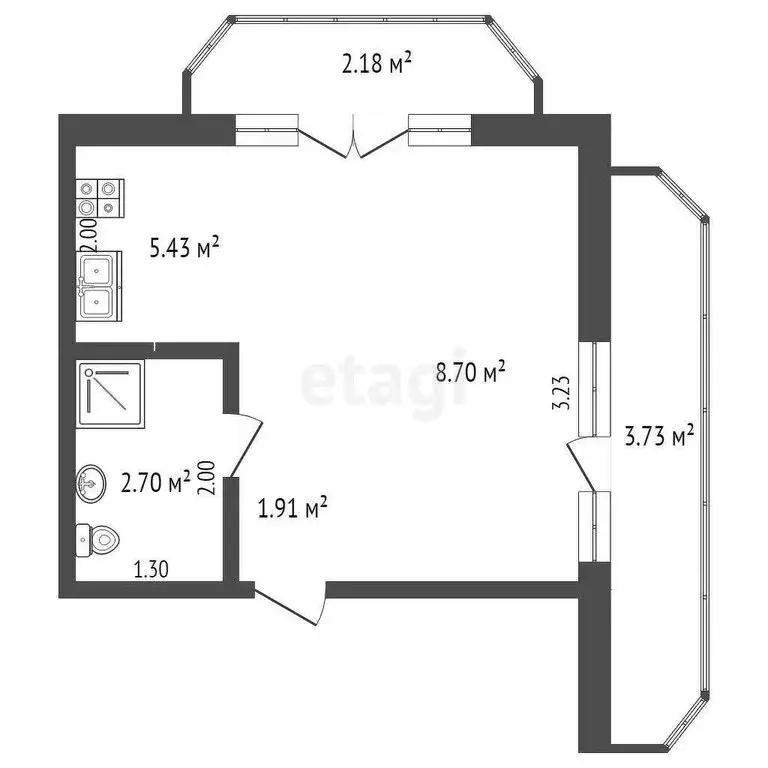 Квартира-студия: Кореиз, Мисхорский спуск, 5 (29.65 м) - Фото 0
