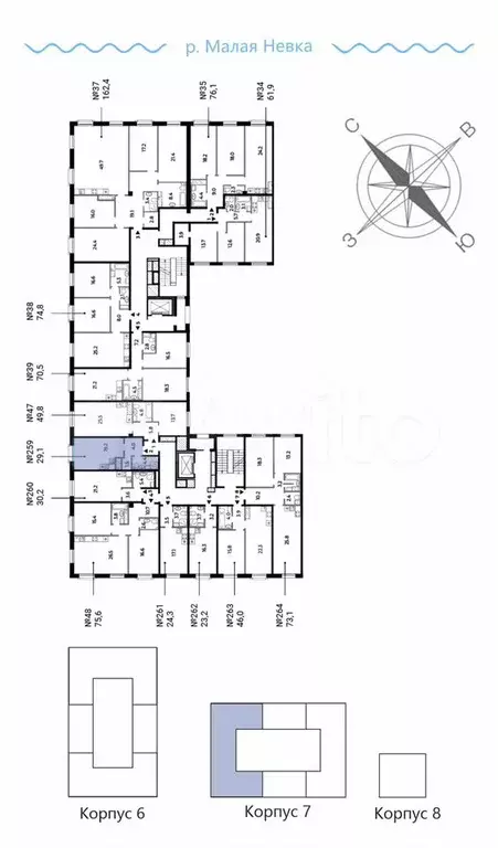 Квартира-студия, 29,5 м, 8/9 эт. - Фото 1