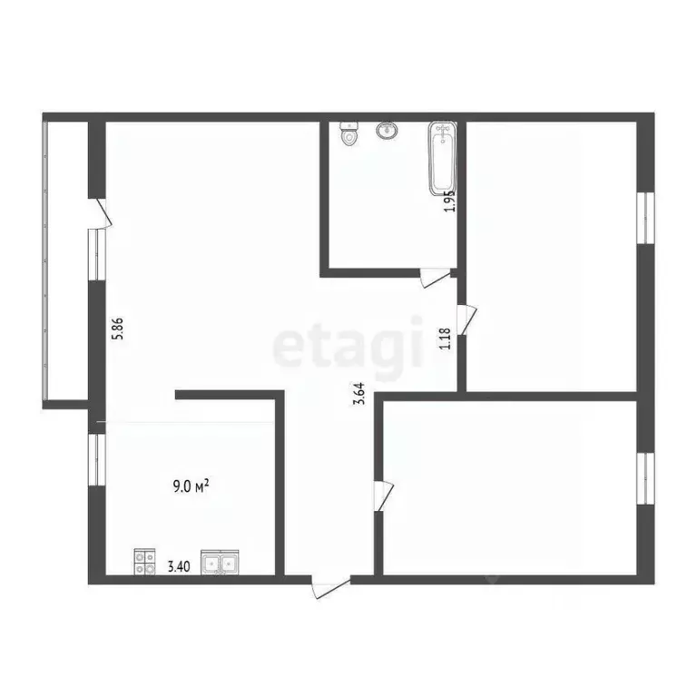 3-к кв. Коми, Ухта Интернациональная ул., 49 (62.2 м) - Фото 1
