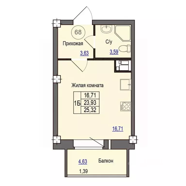 1-к кв. Псковская область, Псковский район, Завеличенская волость, д. ... - Фото 1