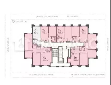 Студия Санкт-Петербург ул. Дыбенко, 3 (27.2 м) - Фото 1