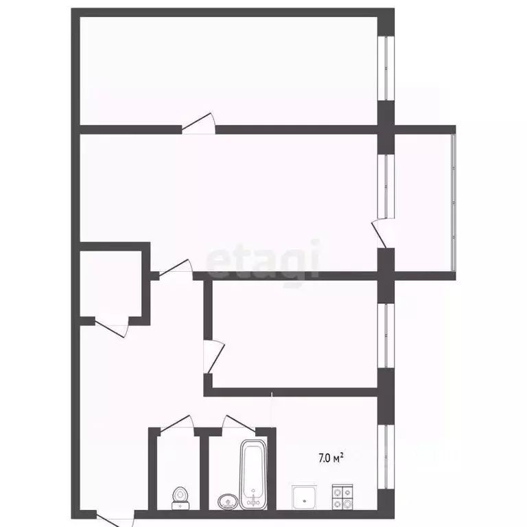 3-к кв. Тюменская область, Тюмень ул. Рационализаторов, 19 (61.8 м) - Фото 2