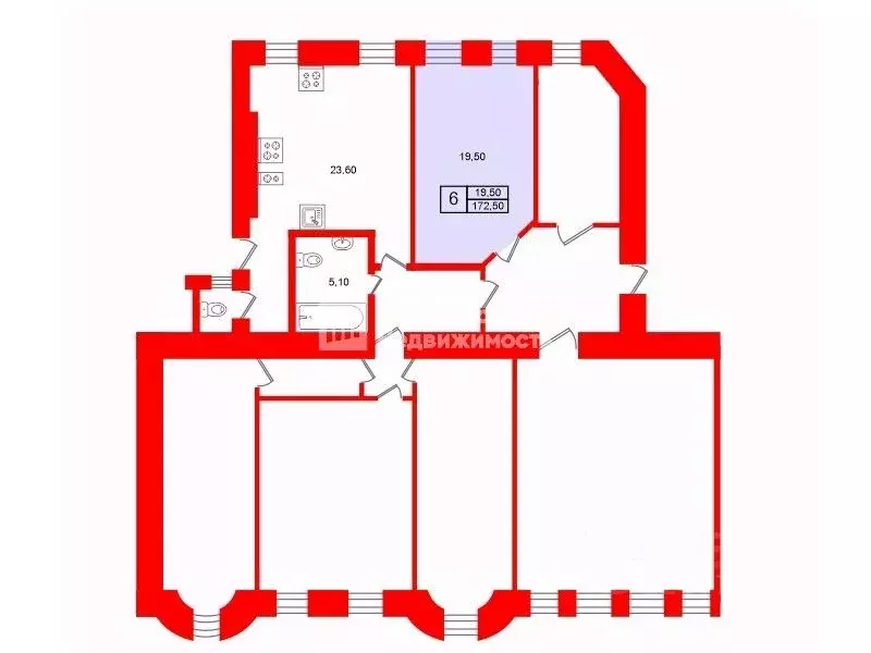 Комната Санкт-Петербург Мытнинская ул., 15а (19.5 м) - Фото 2
