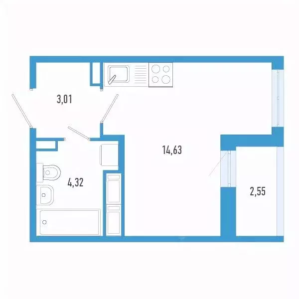 Студия Санкт-Петербург пос. Шушары,  (23.24 м) - Фото 0