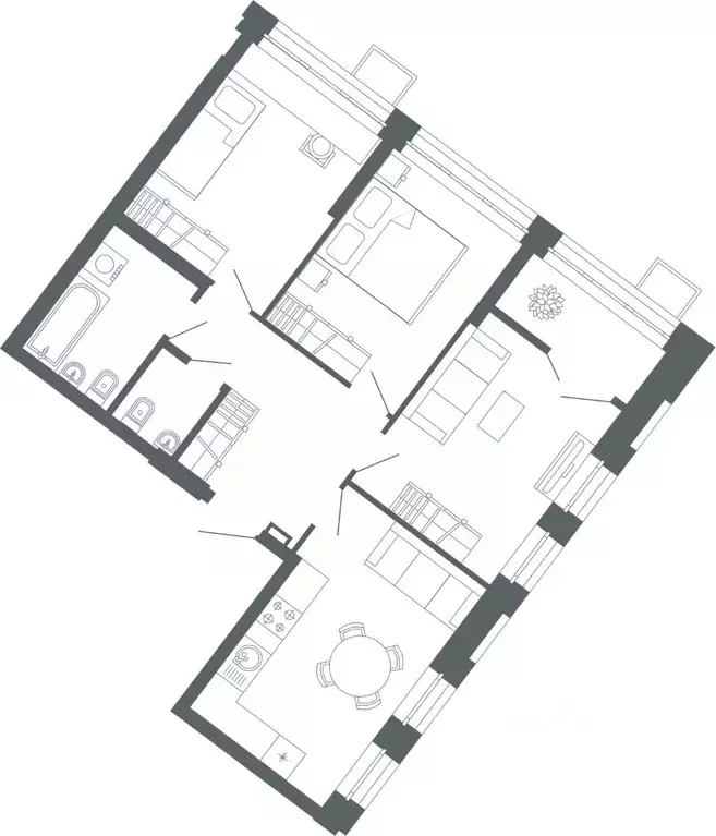 3-к кв. Свердловская область, Екатеринбург ул. Мира, 47/6 (74.1 м) - Фото 0
