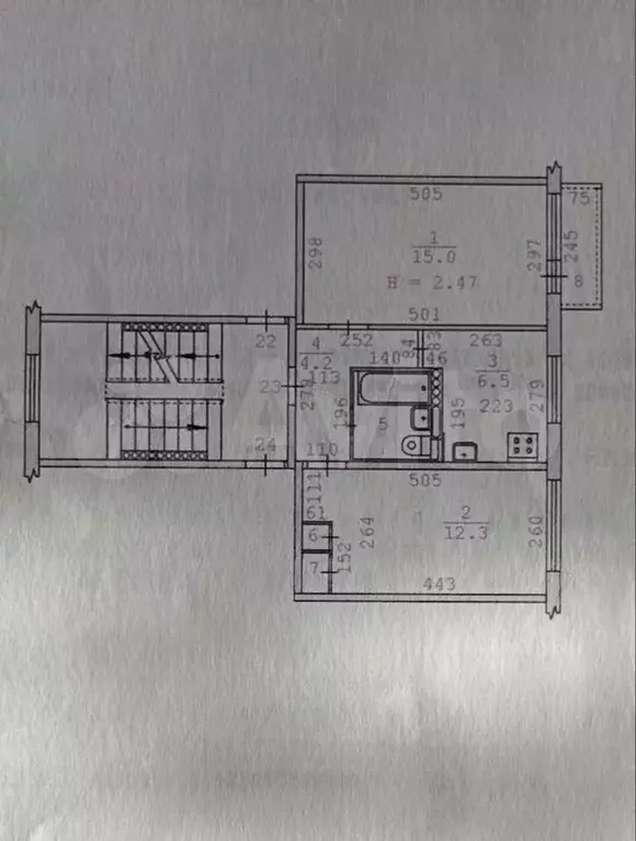 2-к. квартира, 41,5 м, 3/5 эт. - Фото 0