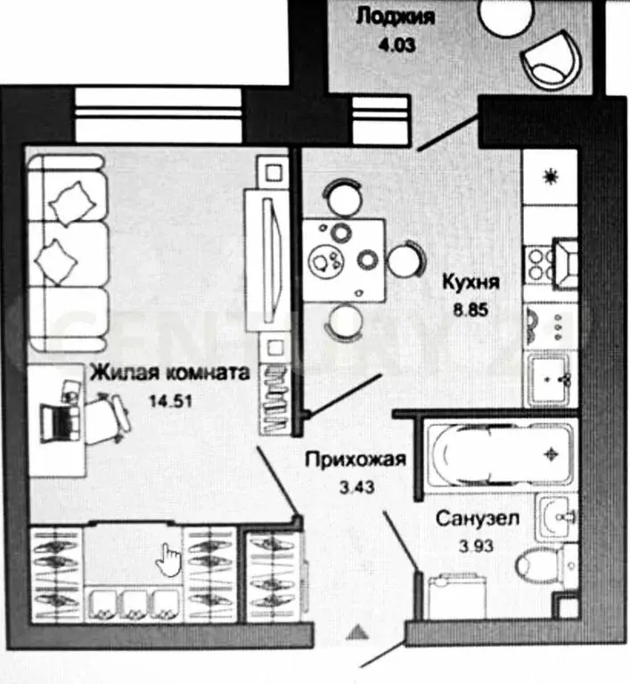 1-комнатная квартира: Ульяновск, улица Ефремова, 1/12 (32.7 м) - Фото 0