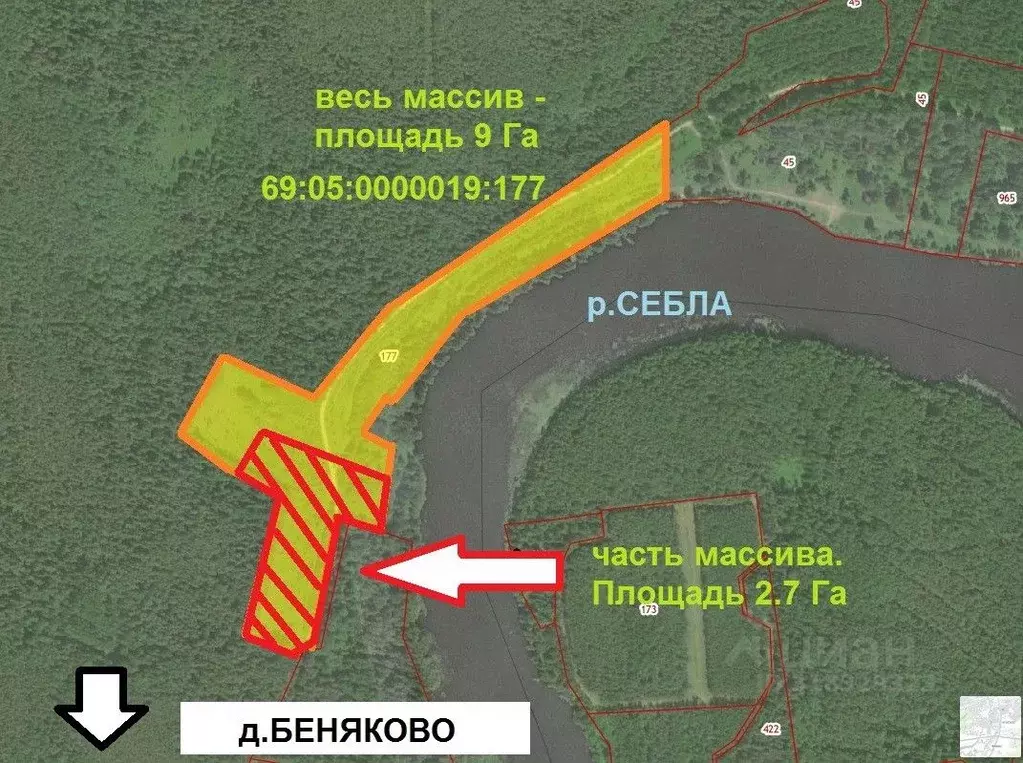 Участок в Тверская область, Весьегонский район, д. Беняково  (2.7 ... - Фото 0