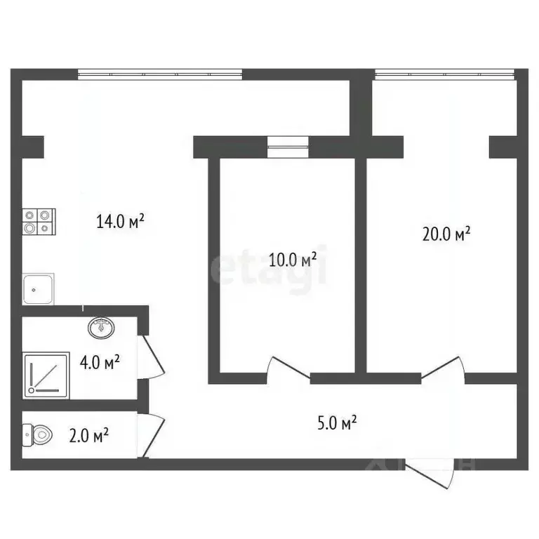 2-к кв. Крым, Феодосия ул. Гарнаева, 63и (55.0 м) - Фото 1