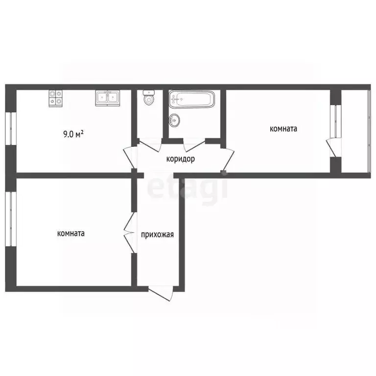 2-к кв. Ямало-Ненецкий АО, Муравленко ул. Ленина, 62 (51.0 м) - Фото 1