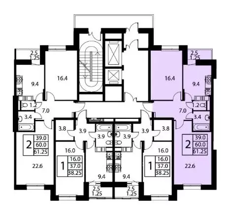 2-к кв. Московская область, Домодедово Авиационный мкр, ул. ... - Фото 2