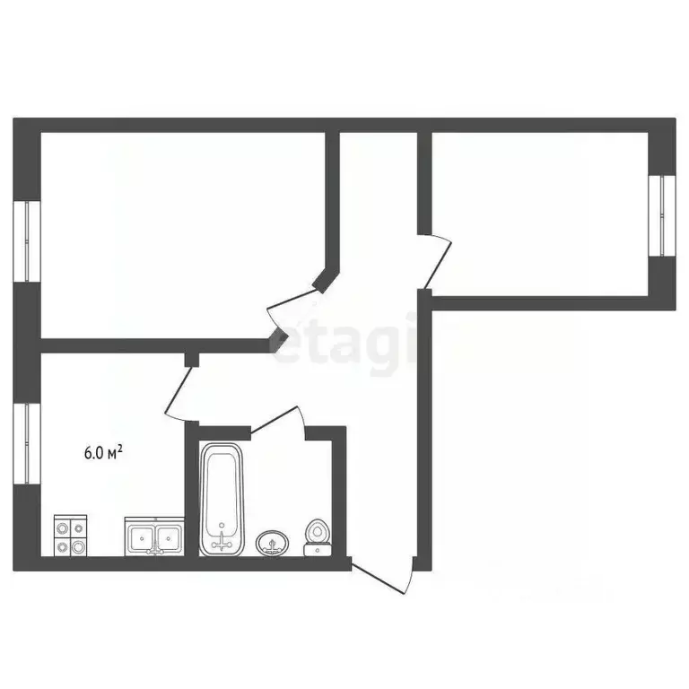 2-к кв. Саратовская область, Балашов ул. Орджоникидзе, 5 (44.7 м) - Фото 1