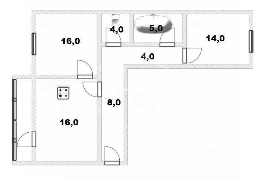 2-к кв. Калининградская область, Калининград ул. Маршала Баграмяна, 14 ... - Фото 2