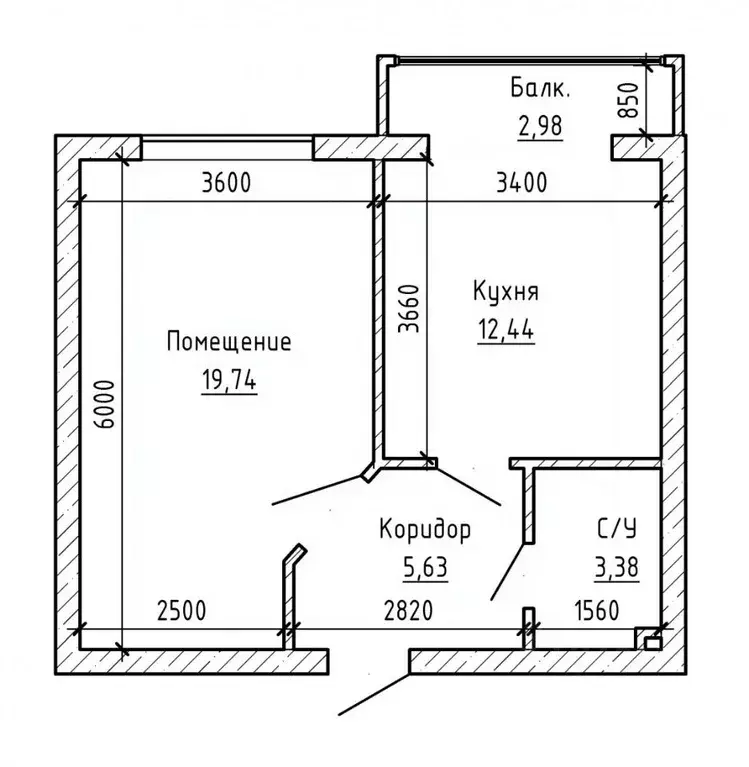 1-к кв. Кабардино-Балкария, Нальчик ул. Шогенова, 77 (45.0 м) - Фото 2
