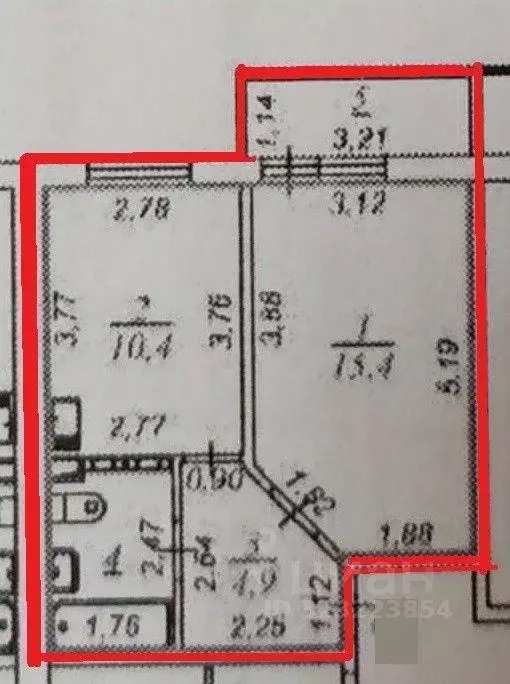 Квартира, 1 комната, 34.9 м - Фото 1
