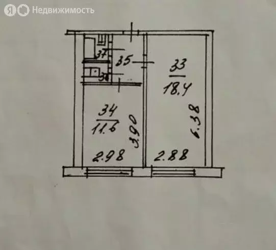 1-комнатная квартира: Белгород, улица Горького, 62 (36.4 м) - Фото 2