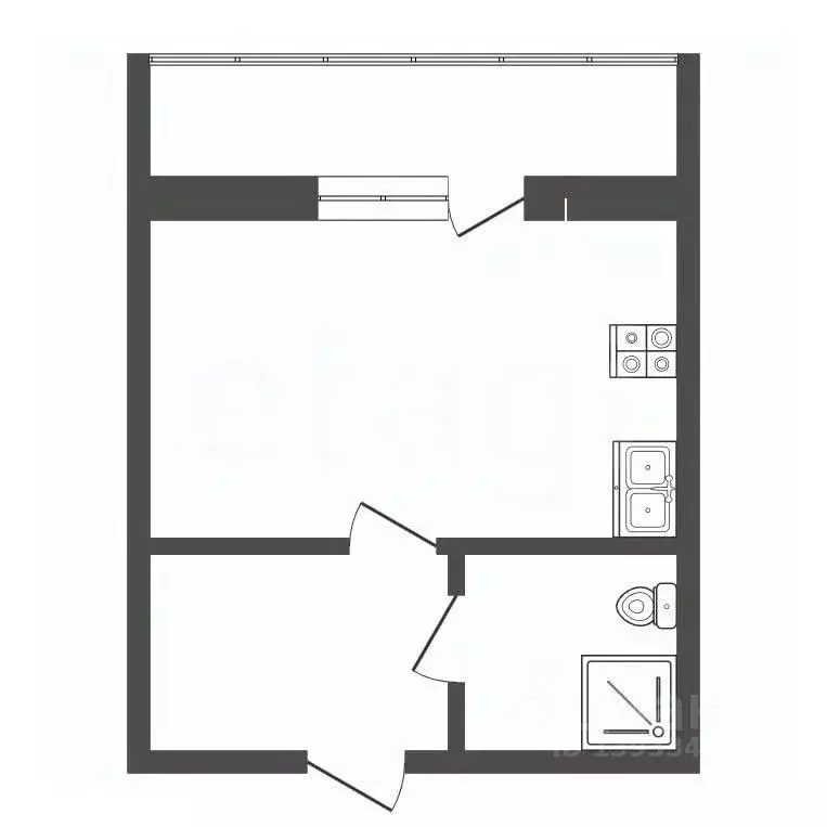 Студия Тюменская область, Тюмень ул. Верхнетарманская, 5 (26.9 м) - Фото 2