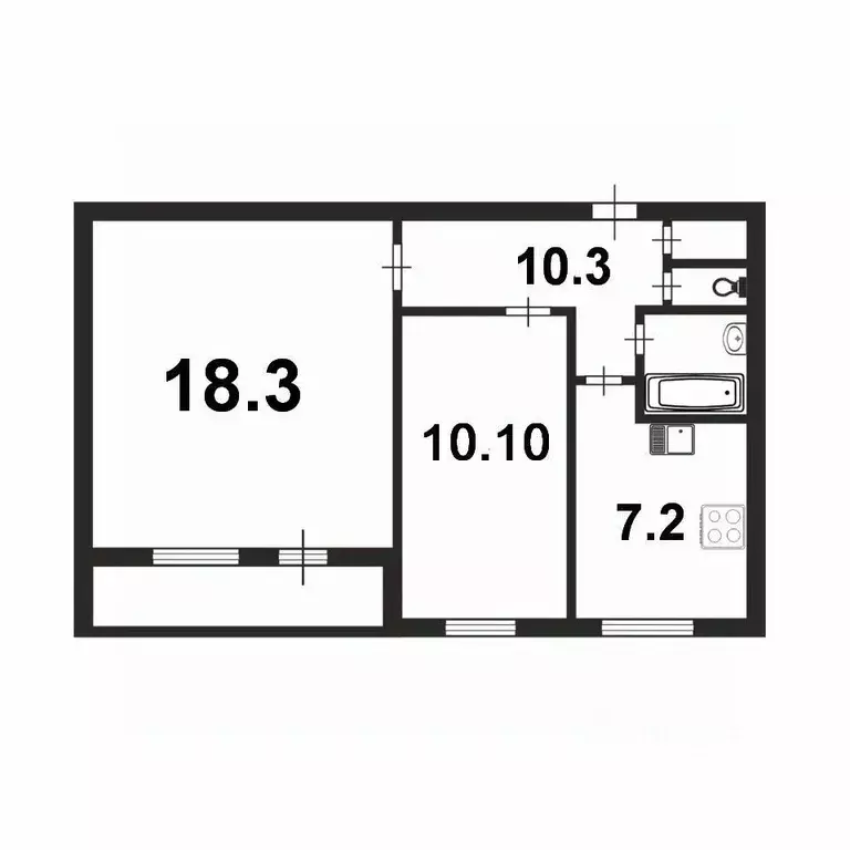 2-к кв. Санкт-Петербург ул. Шостаковича, 5К1 (45.9 м) - Фото 2