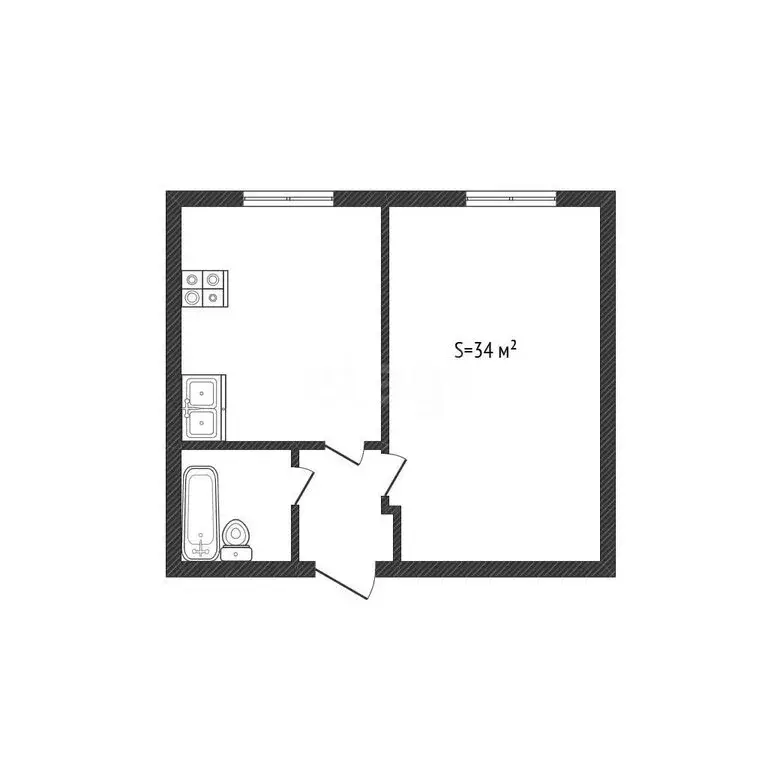 1-комнатная квартира: Бийск, улица Декабристов, 13 (34 м) - Фото 1