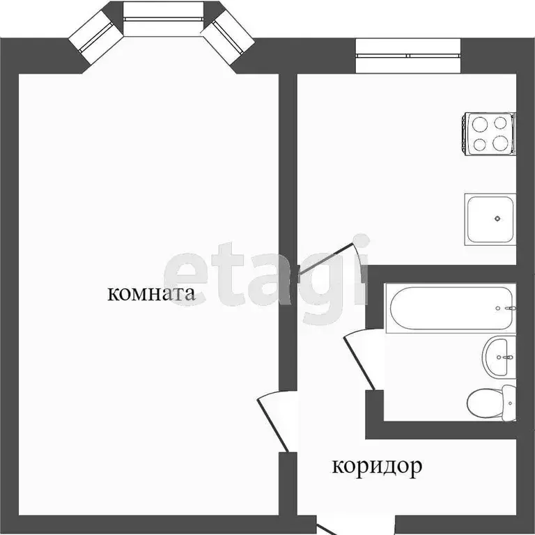 Квартира, 1 комната, 38 м - Фото 0