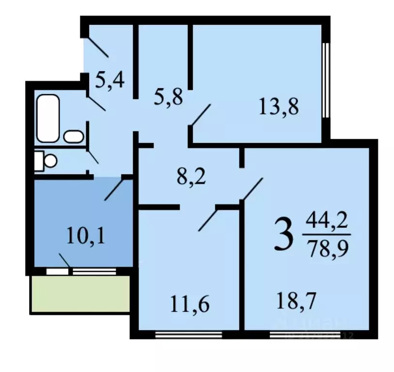 3-к кв. Москва Дубравная ул., 48к1 (77.1 м) - Фото 0