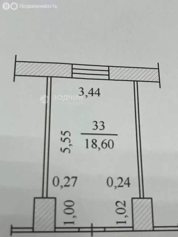 1к в -комнатной квартире (18.6 м) - Фото 1